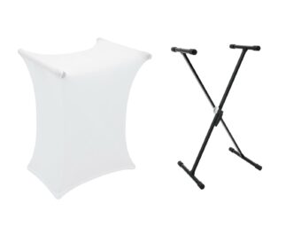 DIMAVERY Set SVT-1 Keyboard Stand + Cover white