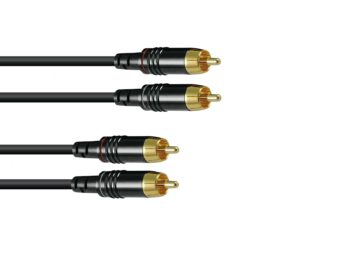 SOMMER CABLE RCA cable 2×2 1m bk Hicon
