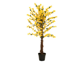 EUROPALMS Forsythia tree with 3 trunks, artificial plant, yellow, 120cm
