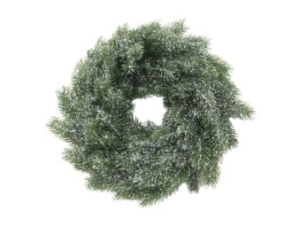 EUROPALMS Fir wreath, snowy, PE, 45cm
