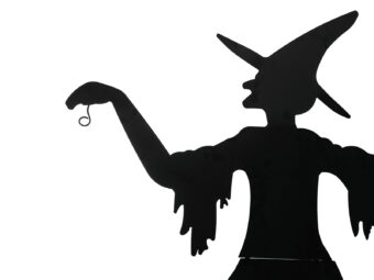 EUROPALMS Silhouette Metal Witch with Broom, 140cm
