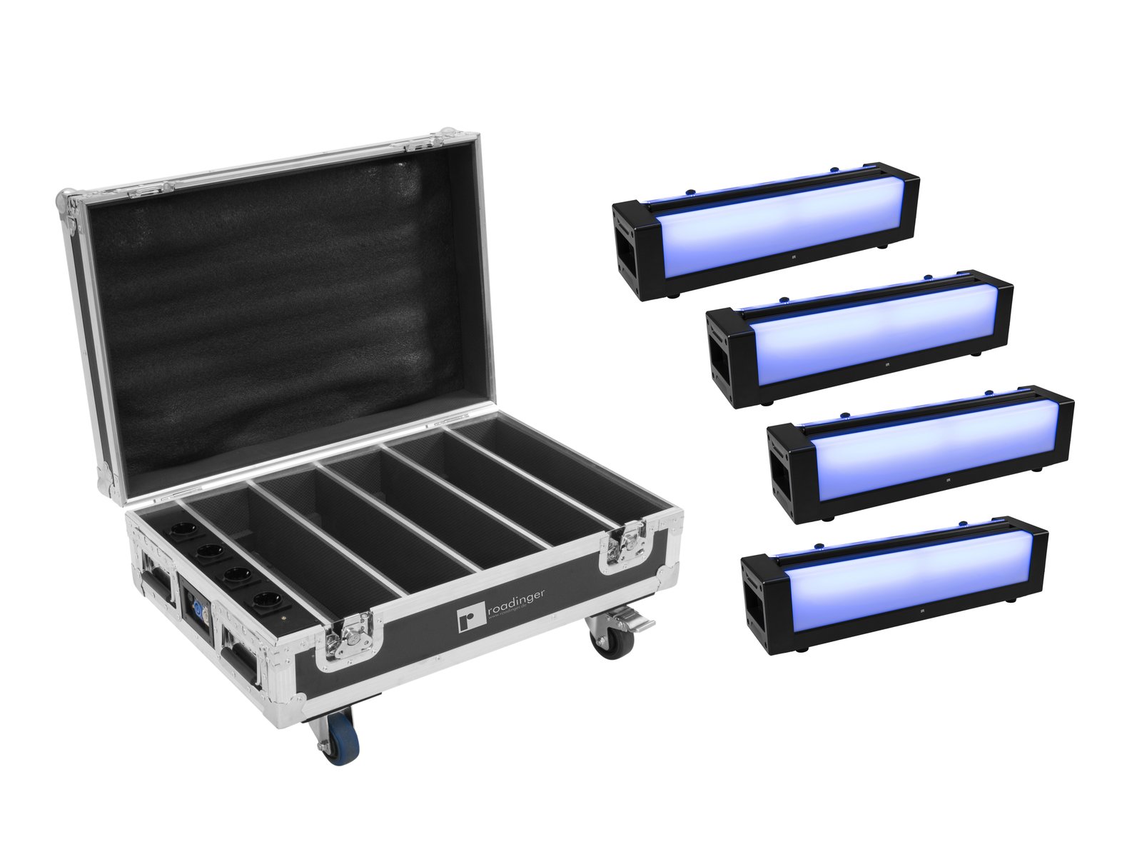 EUROLITE Set 4x AKKU Bar-6 Glow QCL + Case with charging function