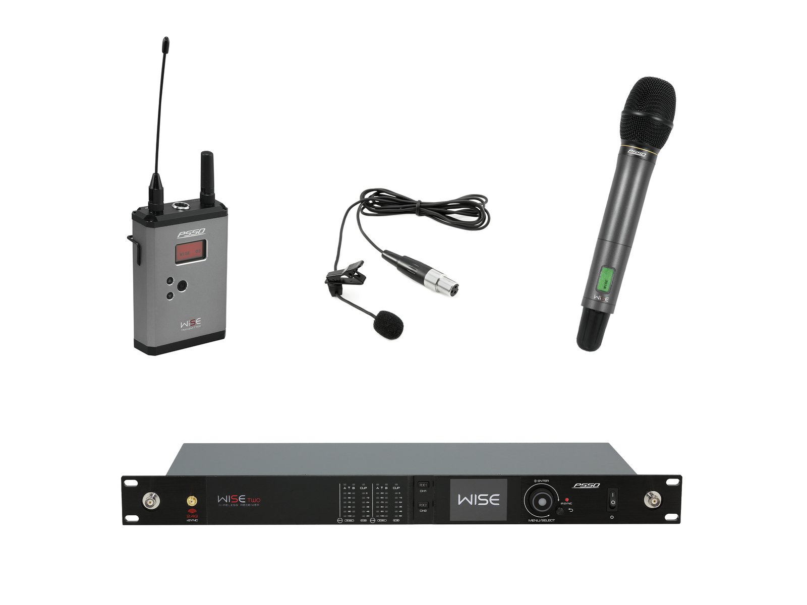 PSSO Set WISE TWO + Dyn. wireless microphone + BP + Lavalier 638-668MHz