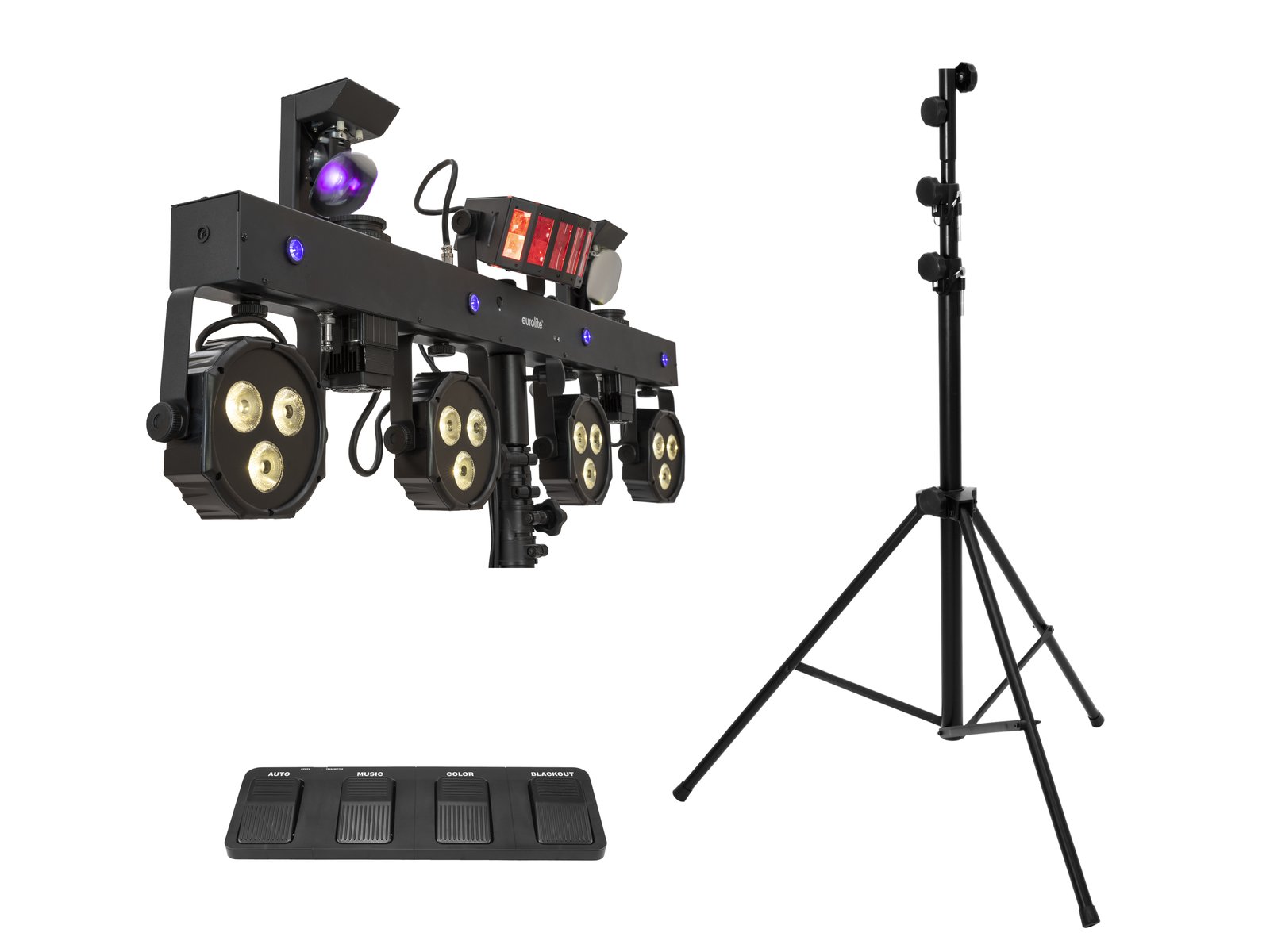 EUROLITE Set LED KLS Scan Next FX Compact Light Set + Foot switch + Steel stand
