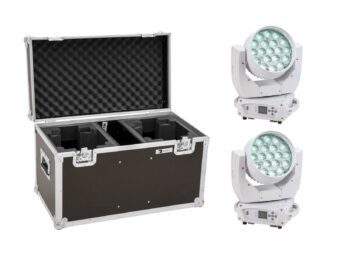 EUROLITE Set 2x LED TMH-X4 Moving Head Wash Zoom wh + EU Case