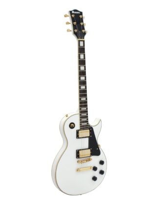 DIMAVERY LP-520 Electric Guitar, white/gold