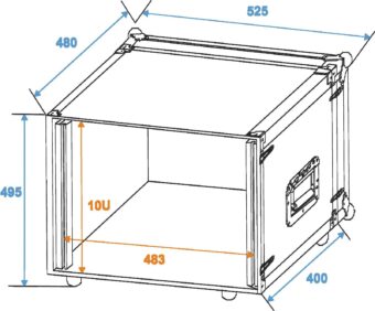 ROADINGER Effect Rack CO DD, 10U, 38cm deep, black