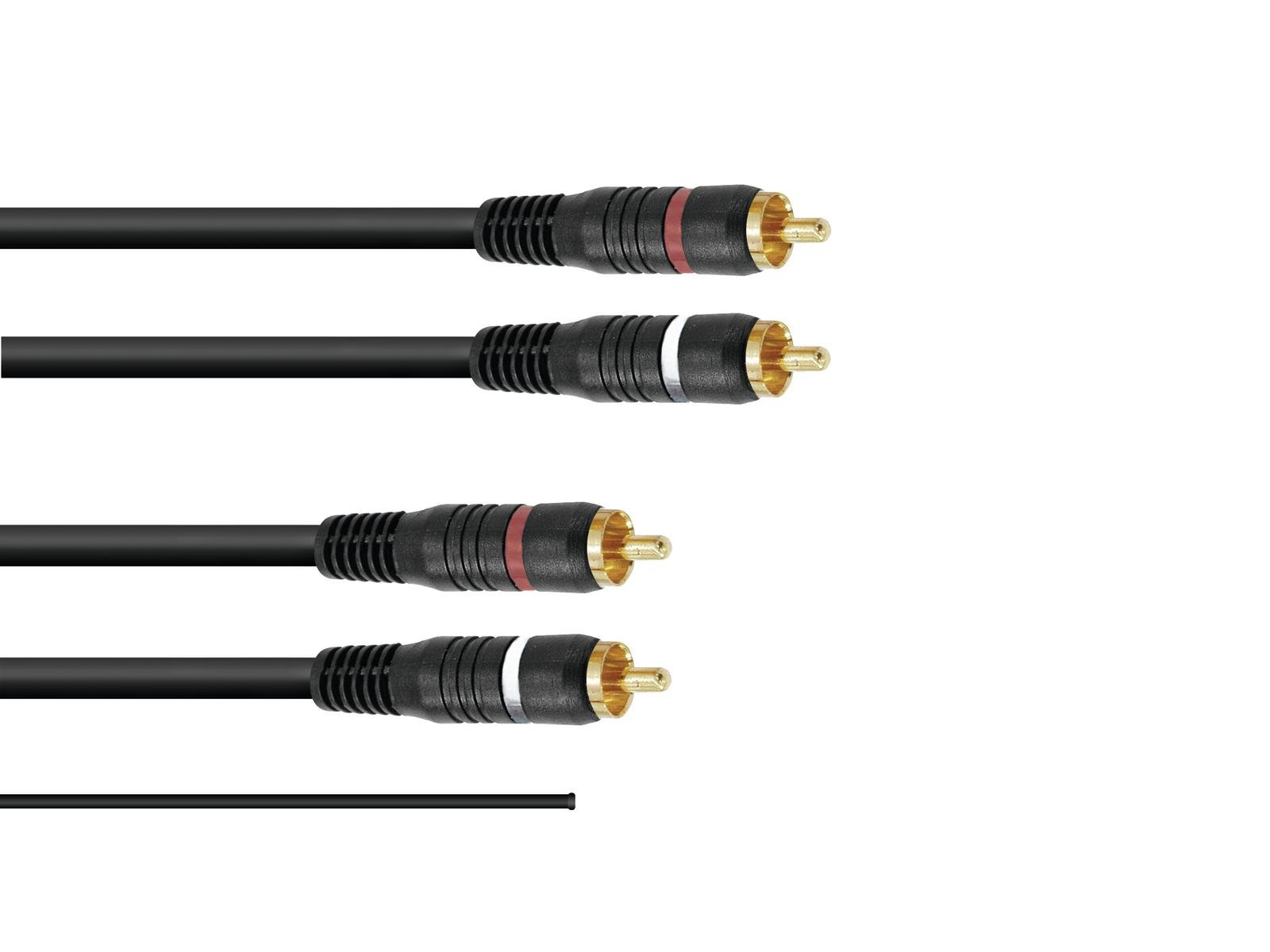OMNITRONIC RCA cable 2×2 ground 1.5m