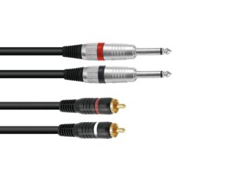 OMNITRONIC Adapter Cable 2xJack/2xRCA 1.5m bk