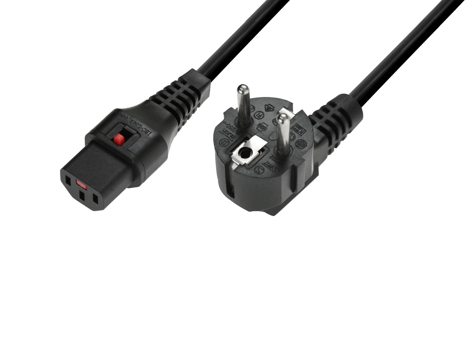 IEC LOCK IEC Power Cable locking 3×1.0 1m bk