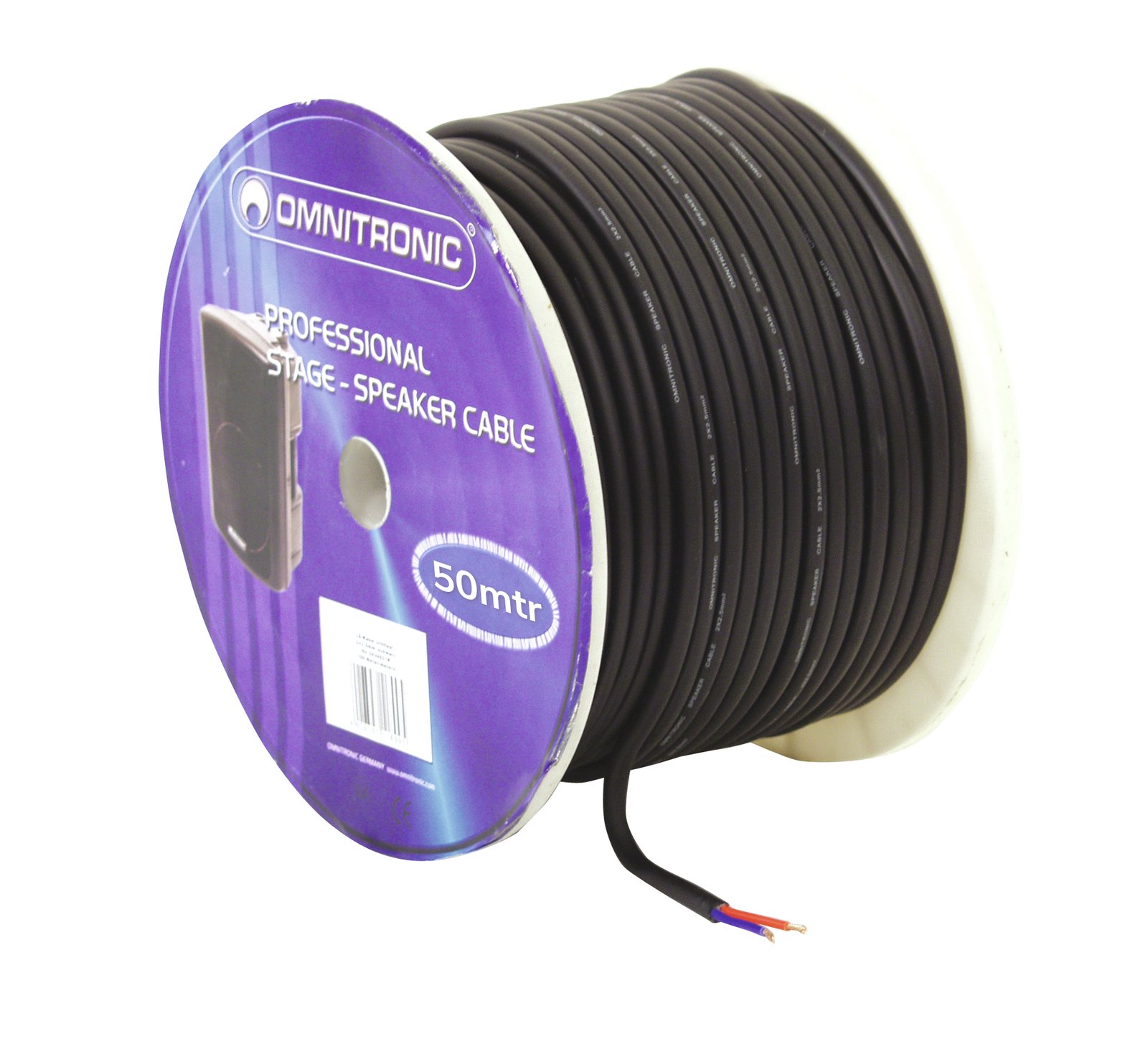 OMNITRONIC Speaker cable 2×2.5 50m bk durable