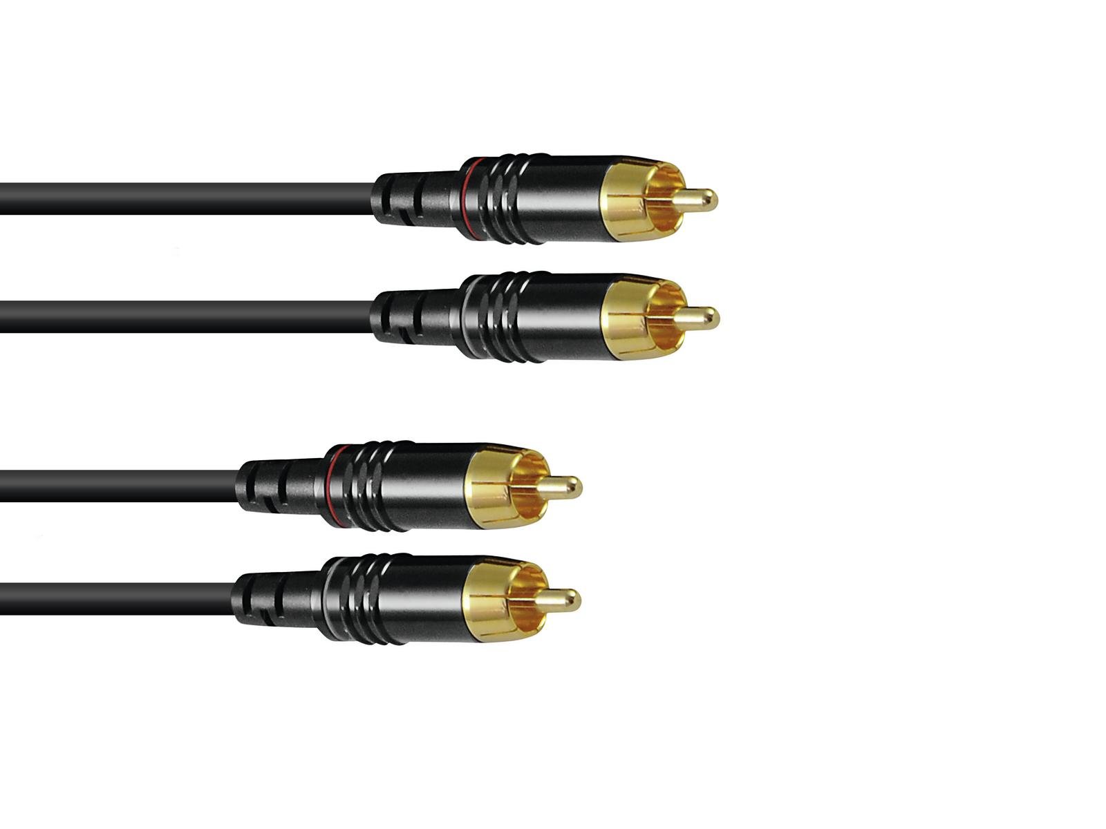 SOMMER CABLE RCA cable 2×2 1m bk Hicon