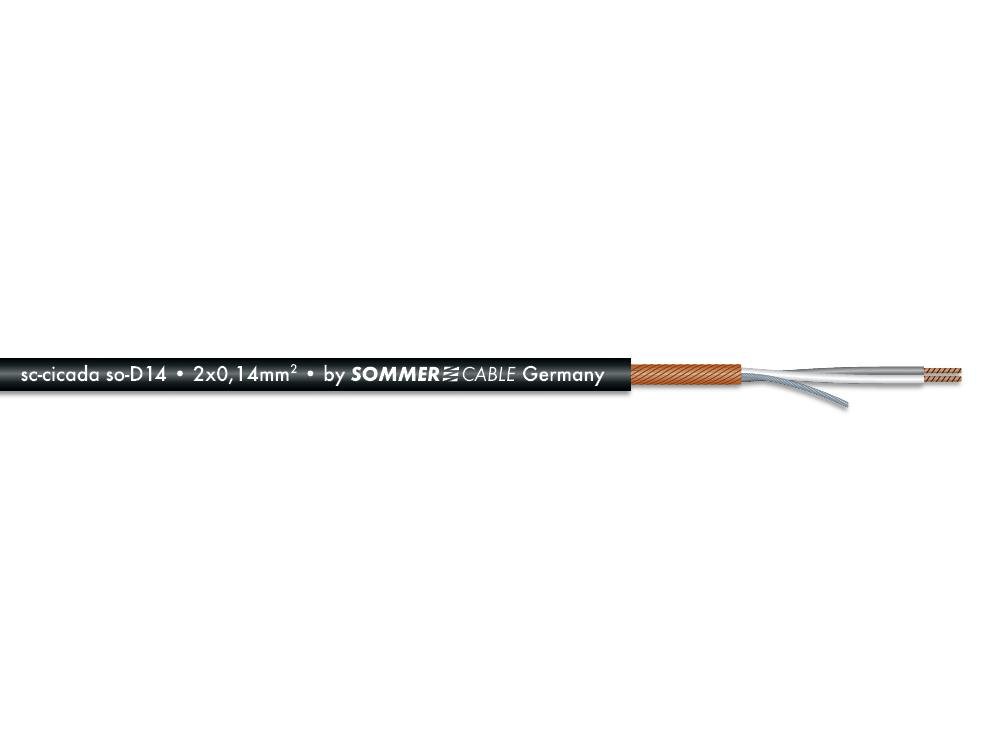 SOMMER CABLE Microphone cable 2×0.14 100m bk CICADA