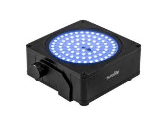 EUROLITE Set 8x AKKU IP Flat Light SMD bk + Plastic case with trolley