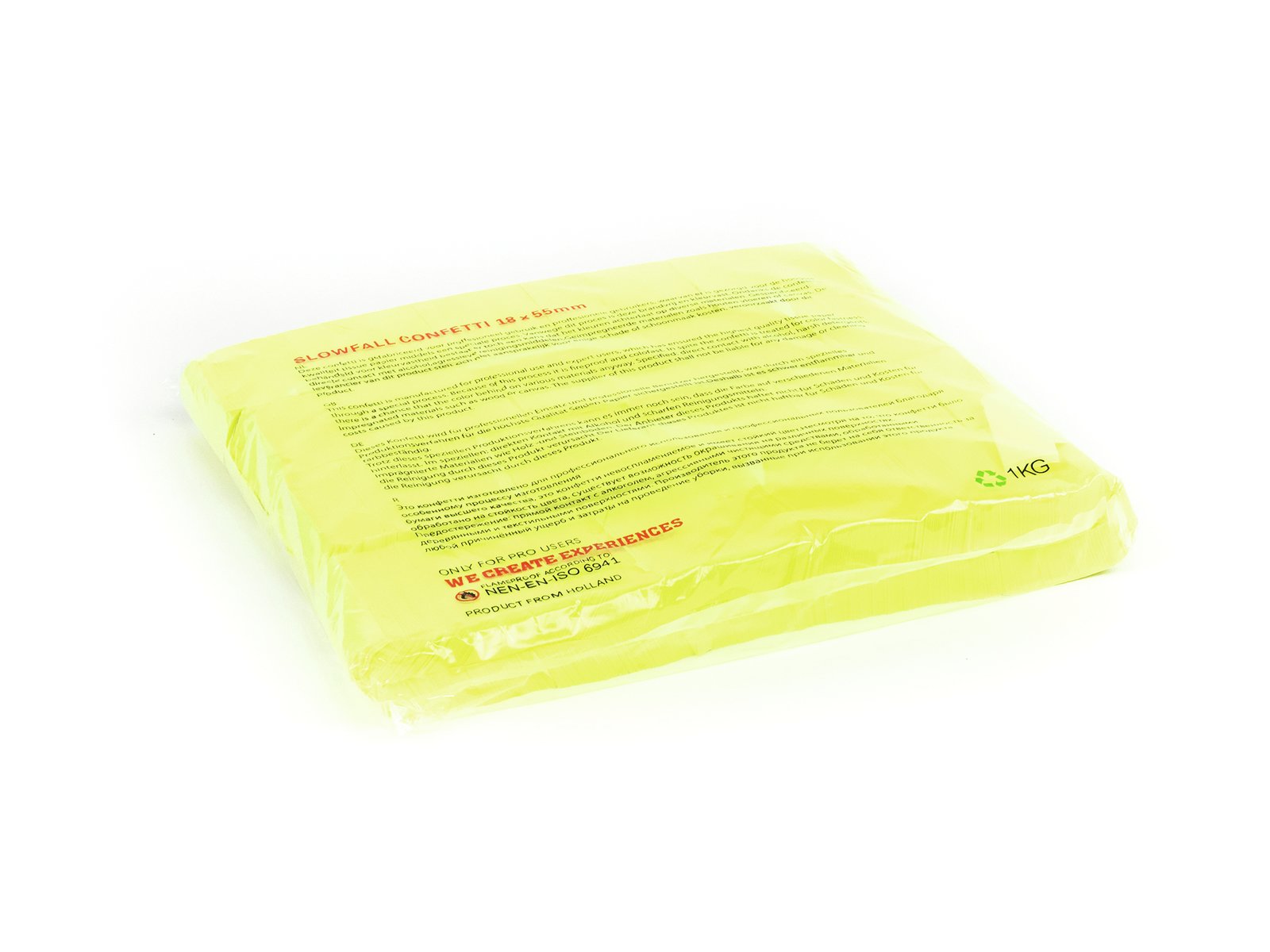 TCM FX Slowfall Confetti rectangular 55x18mm, neon-yellow, uv active, 1kg