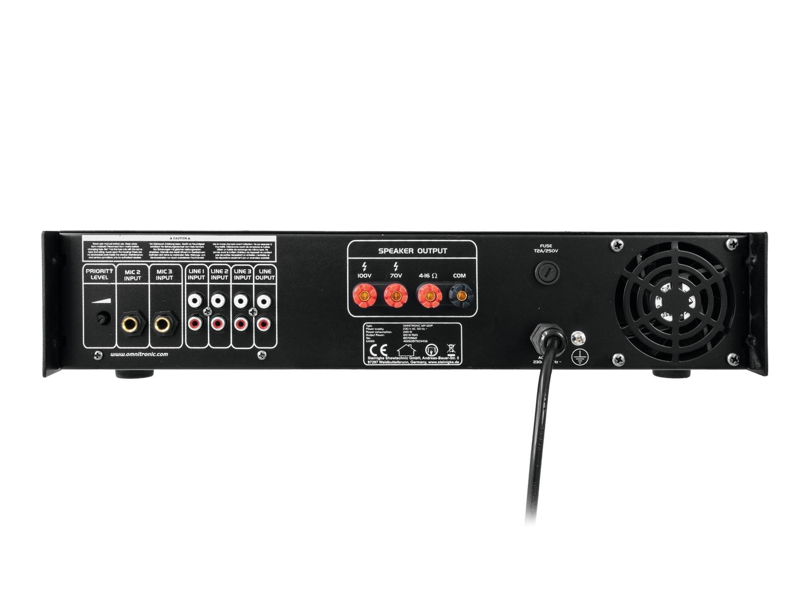 OMNITRONIC MP-120P PA mixing Amplifier - Afbeelding 3