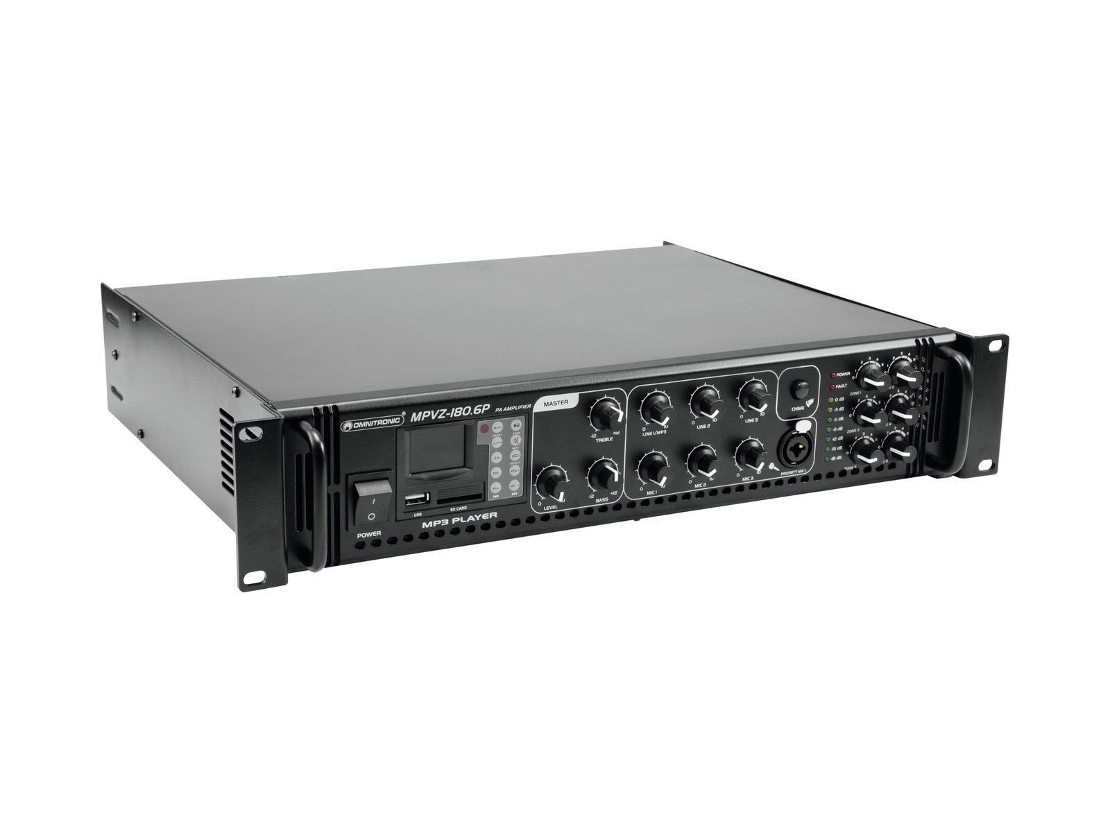 OMNITRONIC MPVZ-180.6P PA Mixing Amplifier - Afbeelding 5