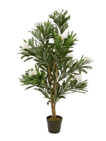 EUROPALMS Oleander Tree, artificial plant, white, 120 cm