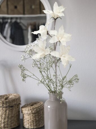 EUROPALMS Clematis Branch (EVA), artificial, white