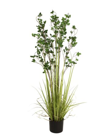 EUROPALMS Evergreen shrub with grass, artificial plant, 152cm