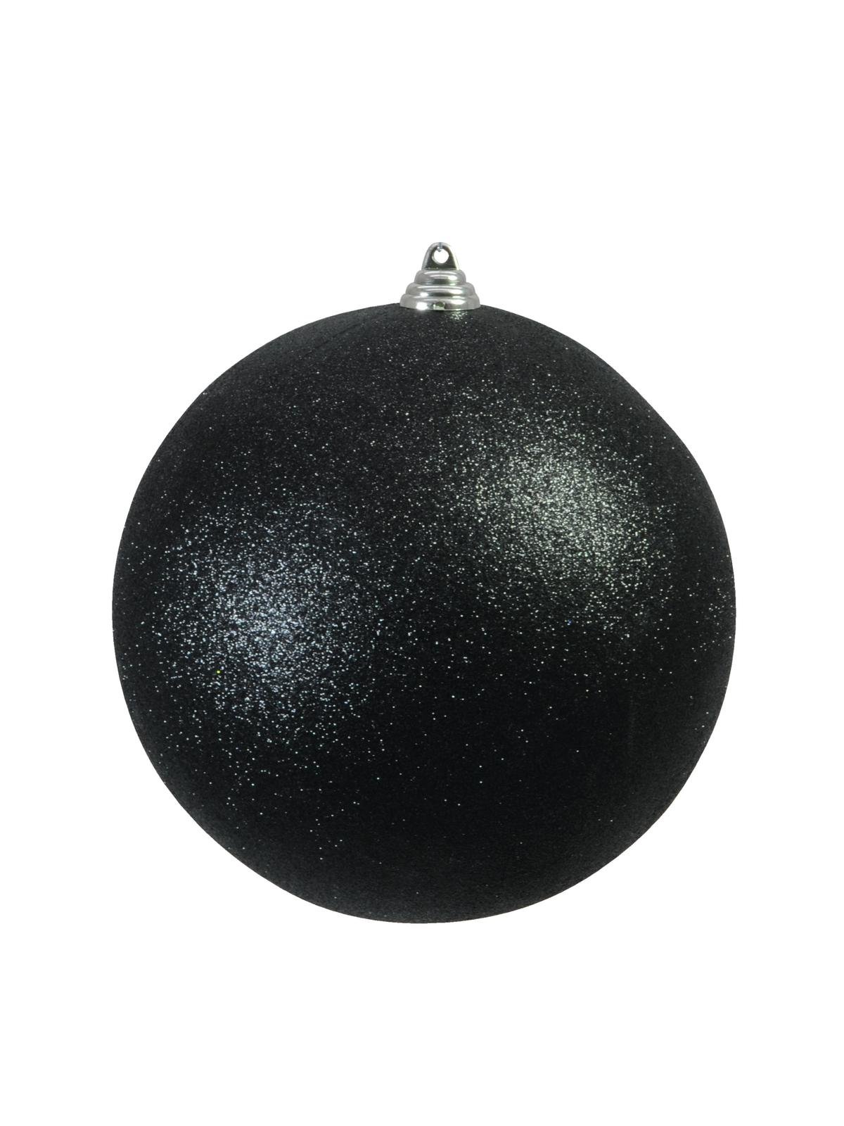 EUROPALMS Deco Ball 20cm, black, glitter