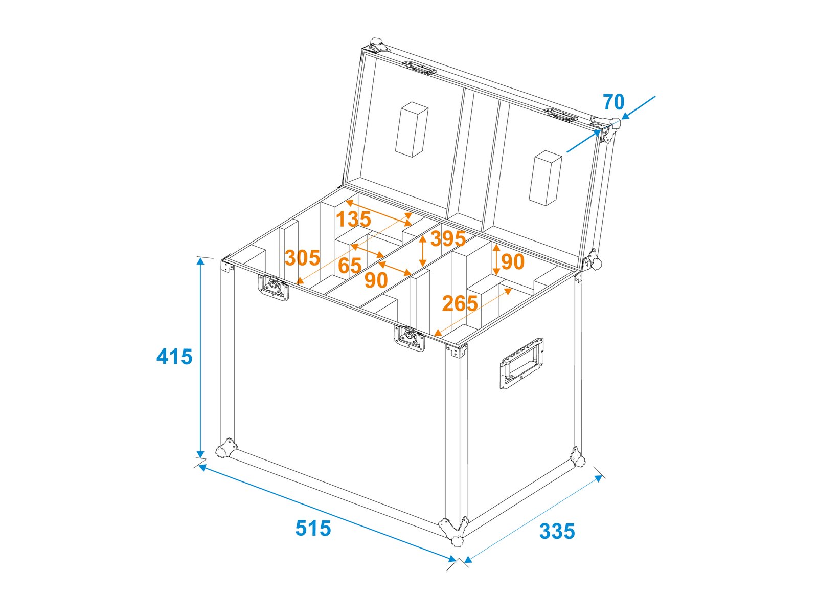 ROADINGER Flightcase 2x LED TMH-41 - Afbeelding 5