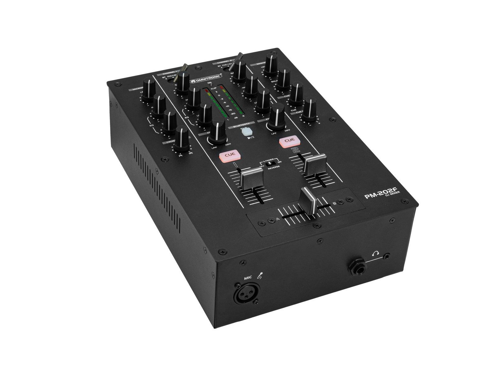 OMNITRONIC PM-202F 2-Channel DJ Mixer with Filter and Bluetooth