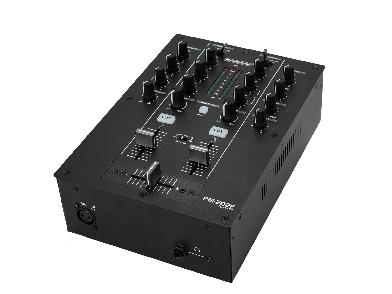 OMNITRONIC PM-202F 2-Channel DJ Mixer with Filter and Bluetooth