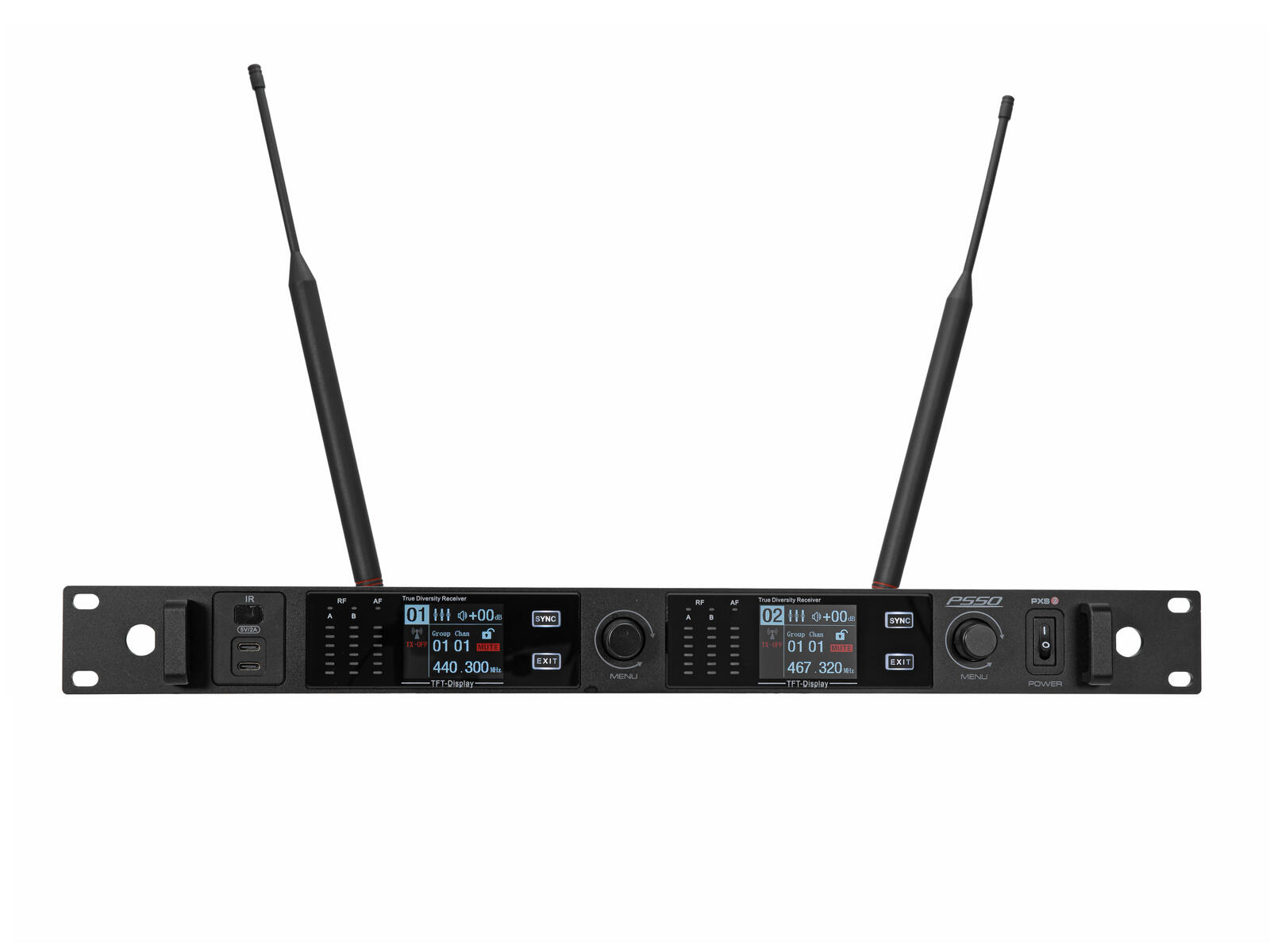 PSSO PXS TWO 2-channel True Diversity Receiver 470-510 MHz