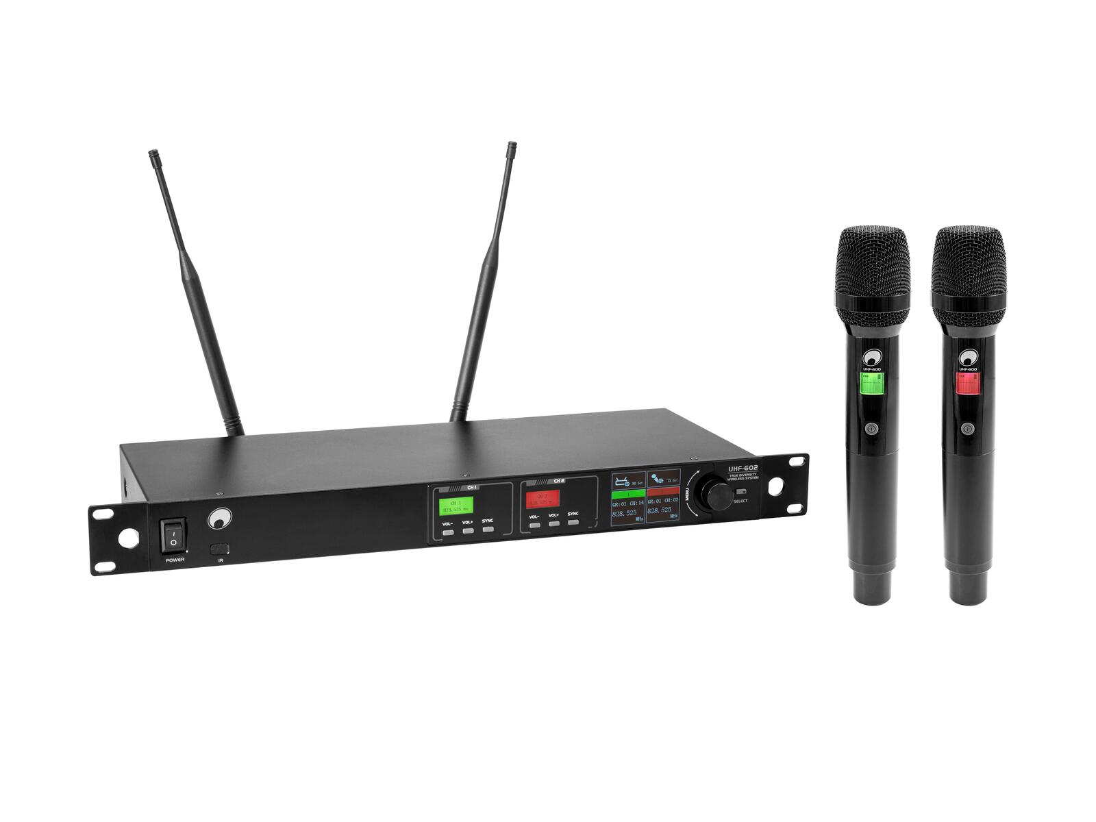 OMNITRONIC UHF-602 2-channel Wireless Mic System 520-554 MHz