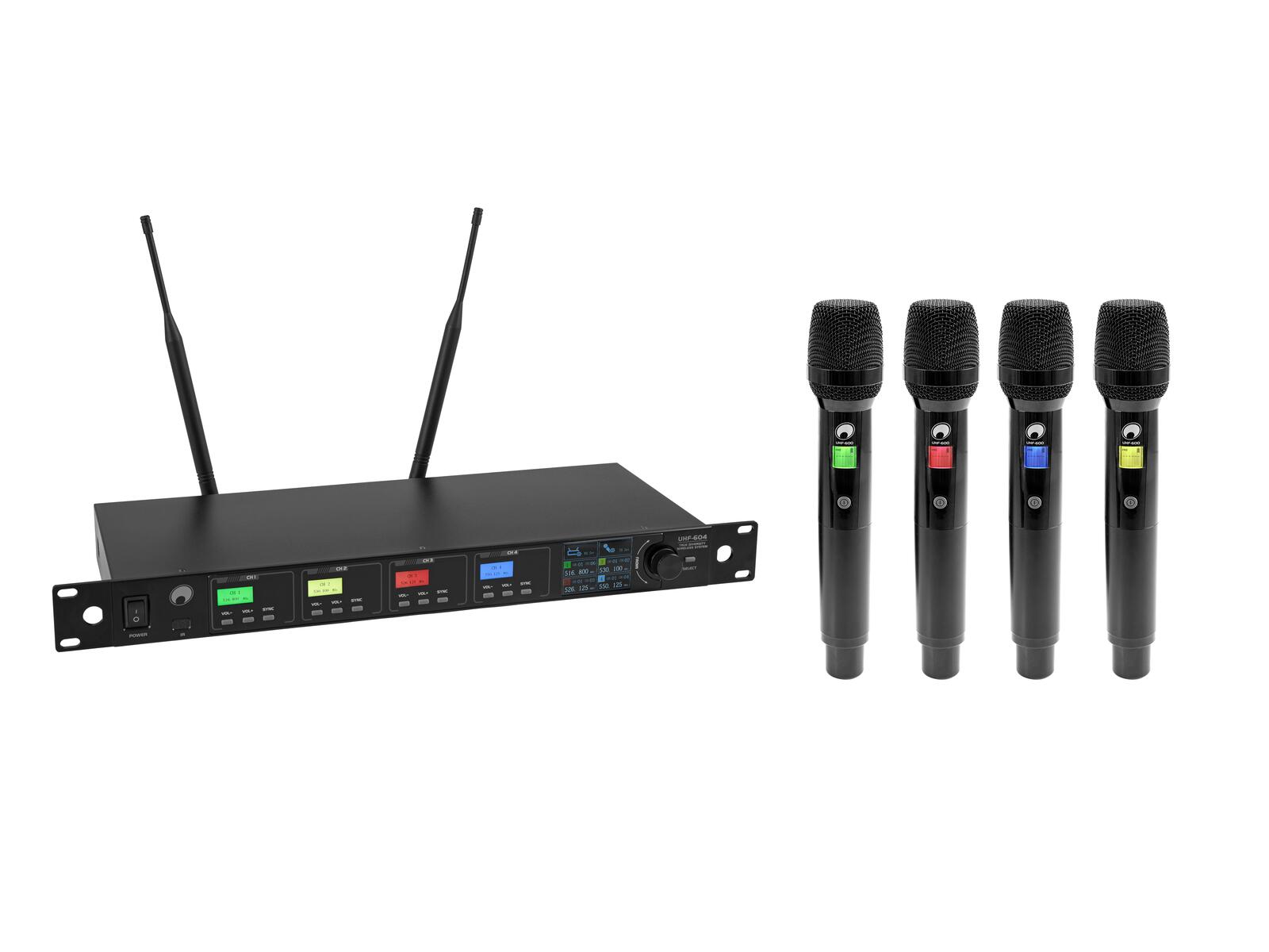 OMNITRONIC UHF-604 4-channel Wireless Mic System 520-554 MHz