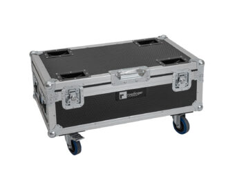 ROADINGER Flightcase 6x AKKU UP-4 QCL Spot QuickDMX MK2 with charging function and wheels